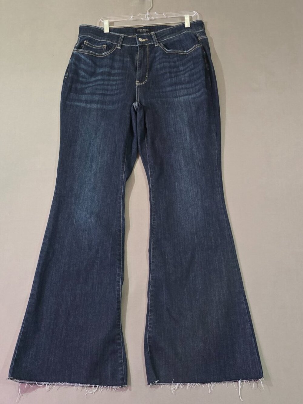 Judy Blue High Rise Flare Jeans Women Size 16W Dark Wash Stretch Denim Boho